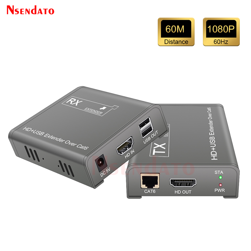 HDMI USB KVM ͽٴ 60M ̻ Cat6 UTP STP ͽٴ HDMI RJ45 IP ̴ Ʈũ KVM HDMI ͽٴ USB 콺  USB